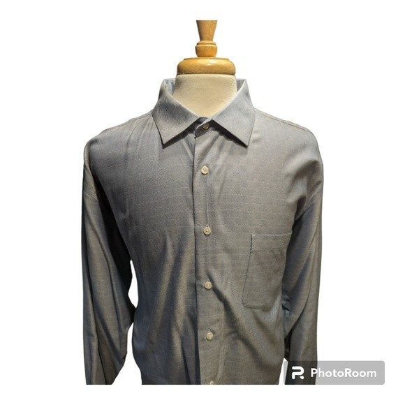 Shirts Enro Dress Shirts In Herringbone Blue 19 In Neck Tall Poshmark